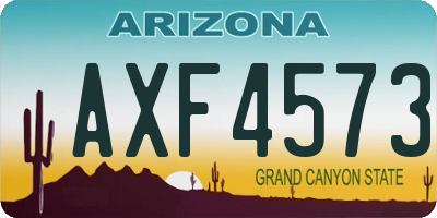 AZ license plate AXF4573