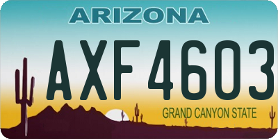 AZ license plate AXF4603
