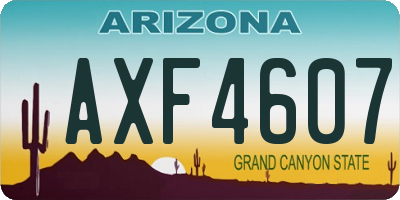 AZ license plate AXF4607
