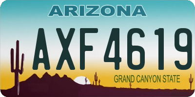 AZ license plate AXF4619