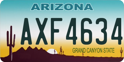 AZ license plate AXF4634