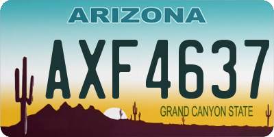 AZ license plate AXF4637