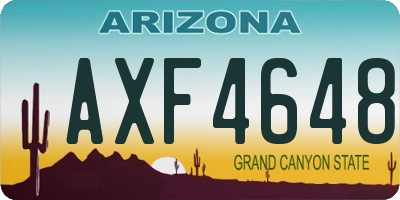 AZ license plate AXF4648