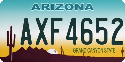 AZ license plate AXF4652