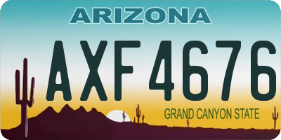 AZ license plate AXF4676