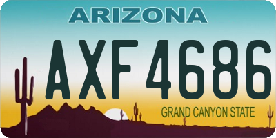 AZ license plate AXF4686