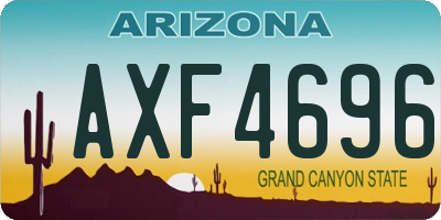 AZ license plate AXF4696