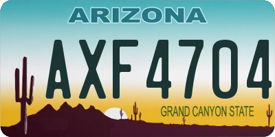 AZ license plate AXF4704