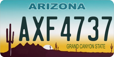 AZ license plate AXF4737