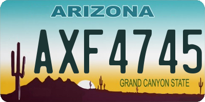 AZ license plate AXF4745