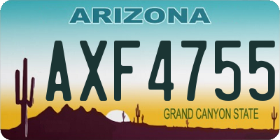 AZ license plate AXF4755