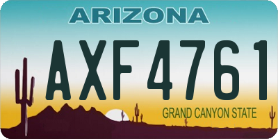 AZ license plate AXF4761