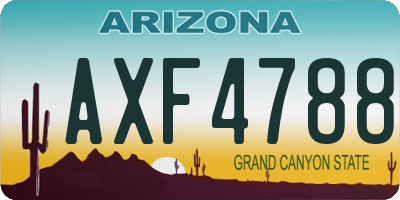AZ license plate AXF4788