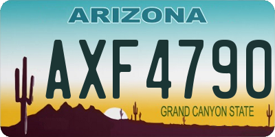 AZ license plate AXF4790
