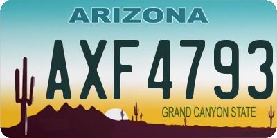 AZ license plate AXF4793