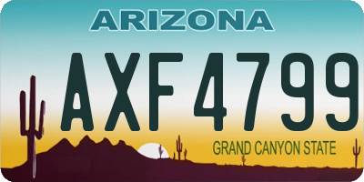 AZ license plate AXF4799
