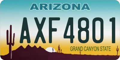 AZ license plate AXF4801