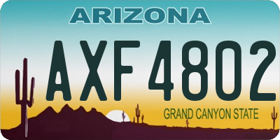 AZ license plate AXF4802