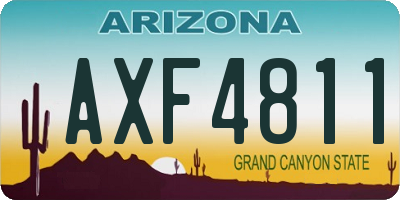 AZ license plate AXF4811