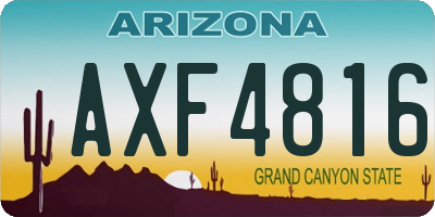 AZ license plate AXF4816