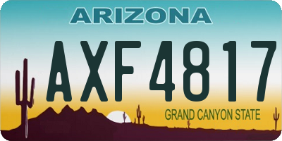 AZ license plate AXF4817