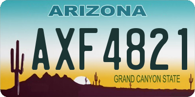 AZ license plate AXF4821