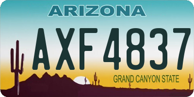 AZ license plate AXF4837