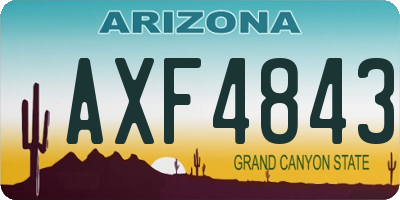 AZ license plate AXF4843