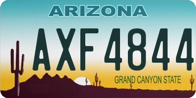 AZ license plate AXF4844