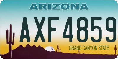 AZ license plate AXF4859