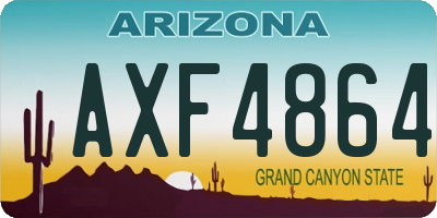 AZ license plate AXF4864