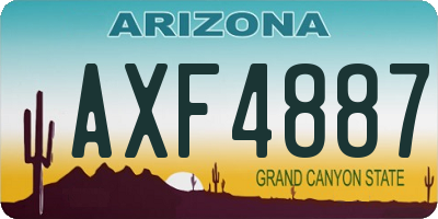 AZ license plate AXF4887