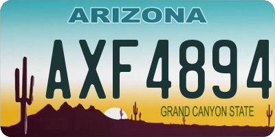 AZ license plate AXF4894