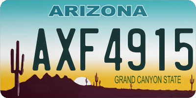 AZ license plate AXF4915