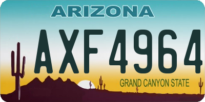AZ license plate AXF4964
