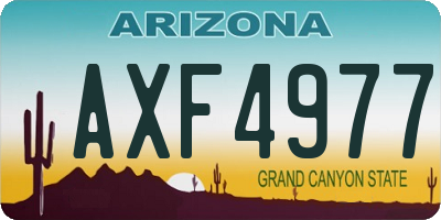 AZ license plate AXF4977