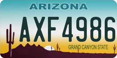 AZ license plate AXF4986