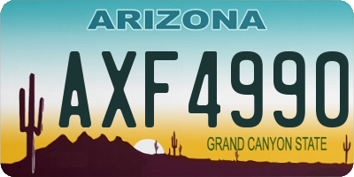 AZ license plate AXF4990