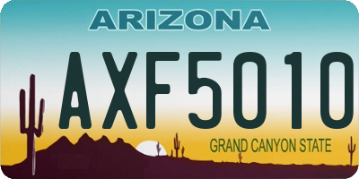 AZ license plate AXF5010