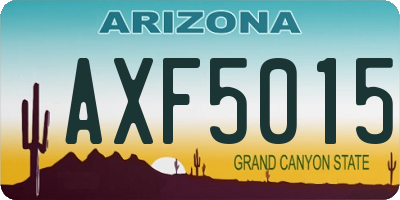 AZ license plate AXF5015
