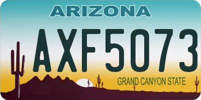 AZ license plate AXF5073