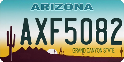 AZ license plate AXF5082