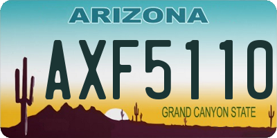 AZ license plate AXF5110
