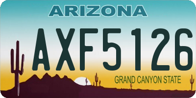 AZ license plate AXF5126
