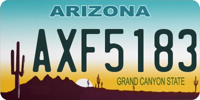 AZ license plate AXF5183
