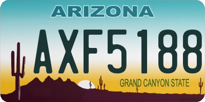 AZ license plate AXF5188