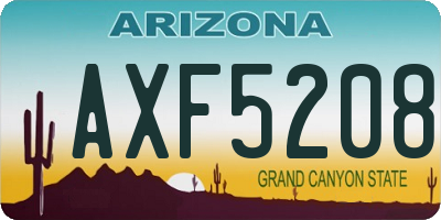 AZ license plate AXF5208