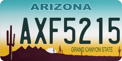 AZ license plate AXF5215