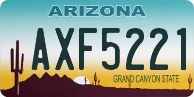 AZ license plate AXF5221