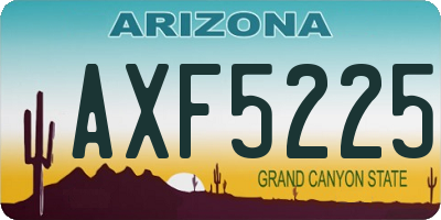AZ license plate AXF5225